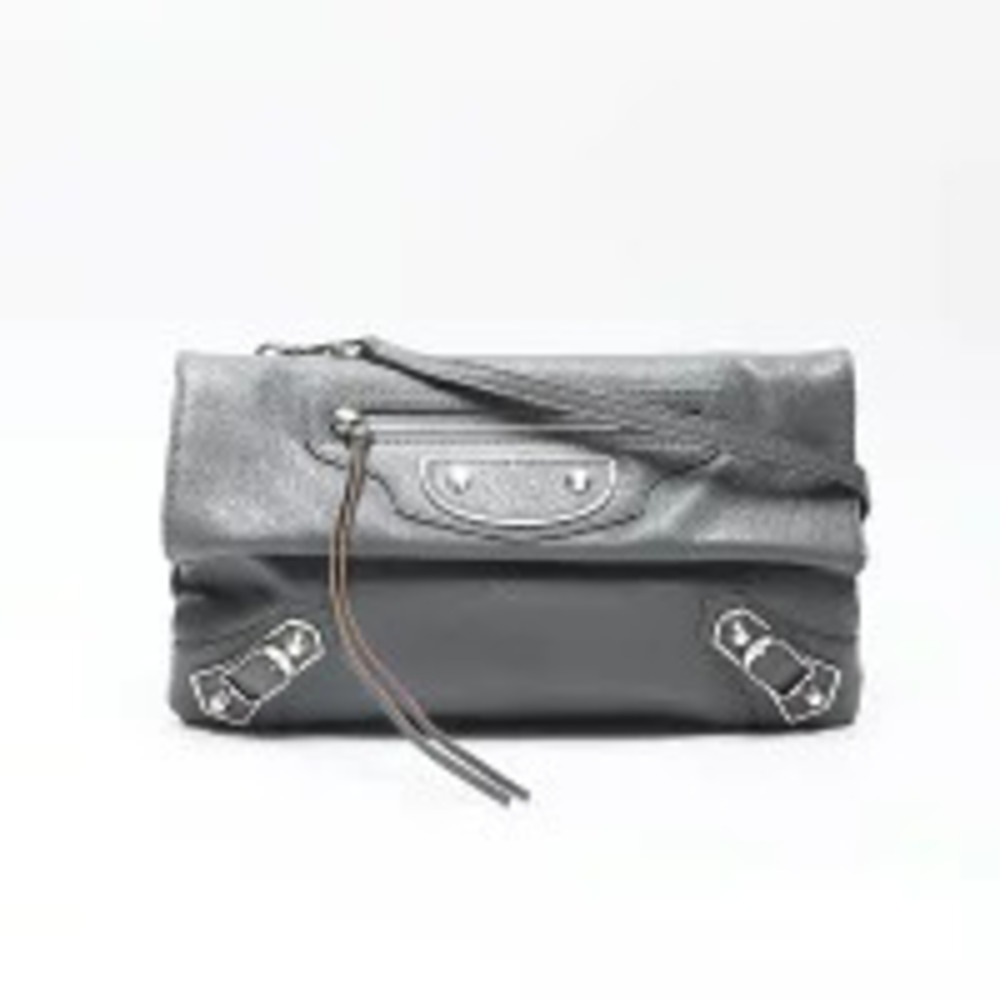 Balenciaga Envelope Shoulder Gray Bag Leather